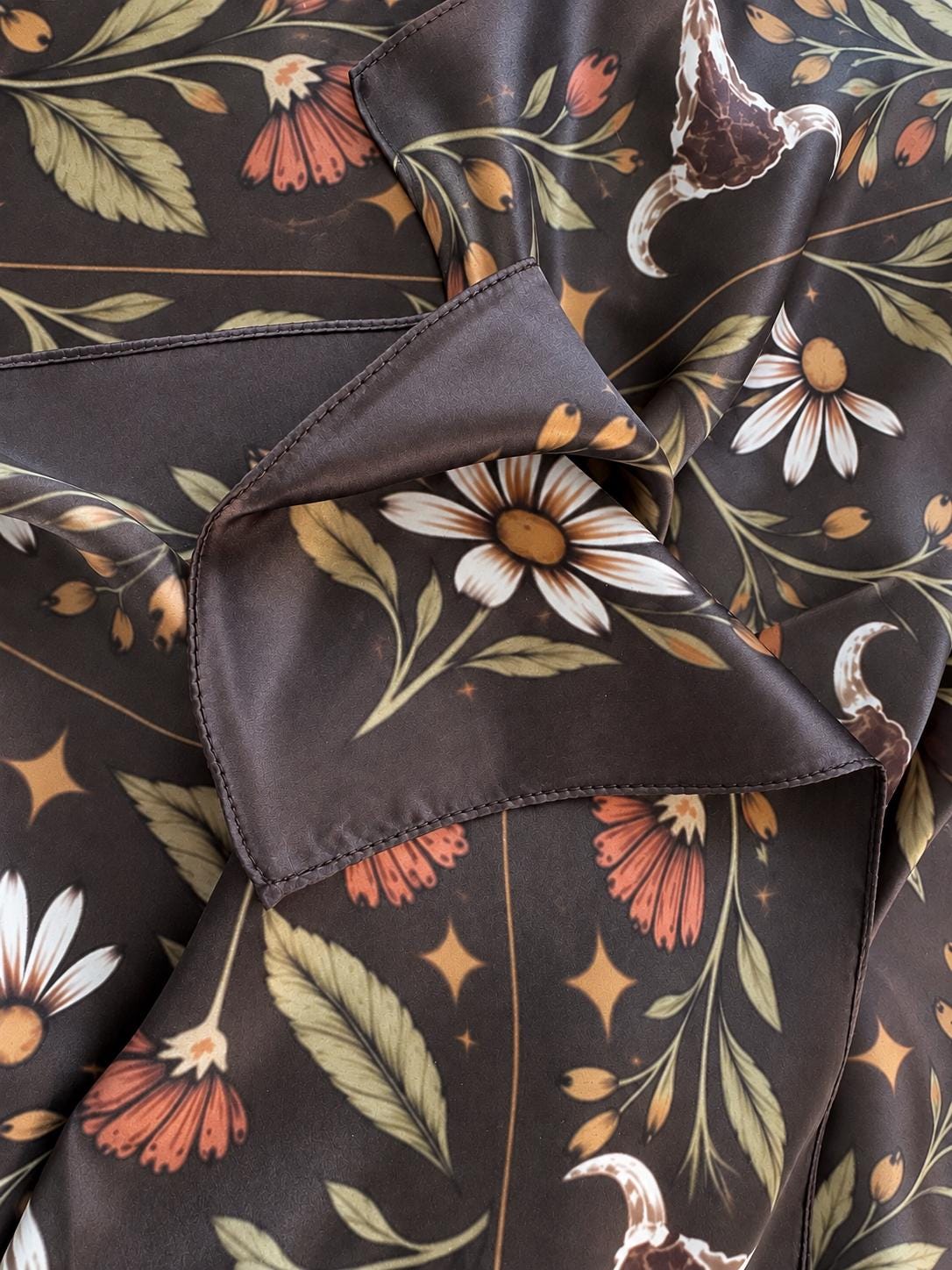 Wildflower & Bone a Double B Luxury Silk Western Wild Rag