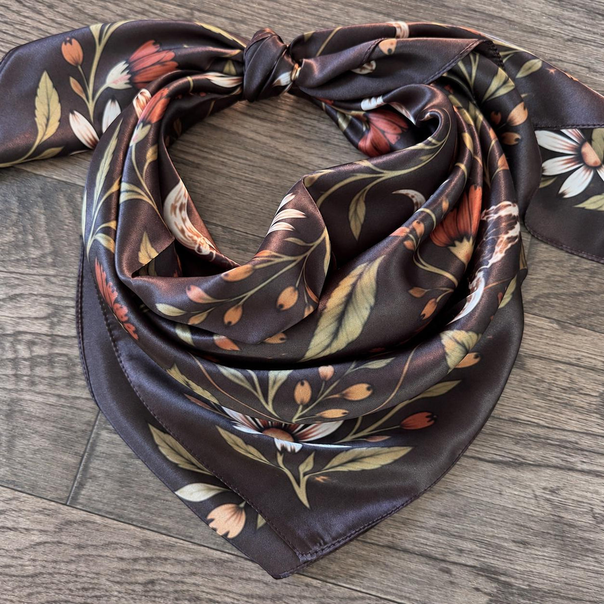 Wildflower & Bone a Double B Luxury Silk Western Wild Rag