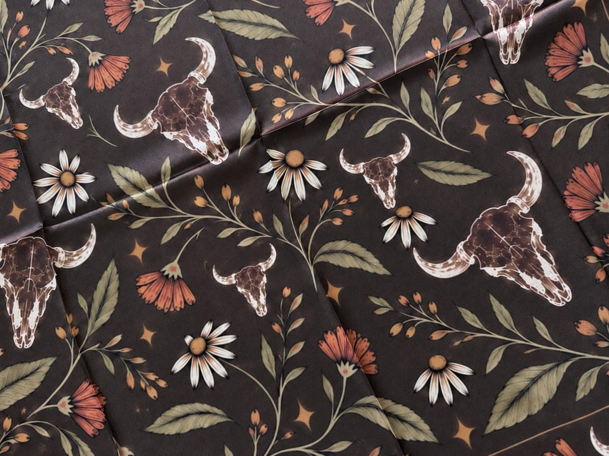 Wildflower & Bone a Double B Luxury Silk Western Wild Rag
