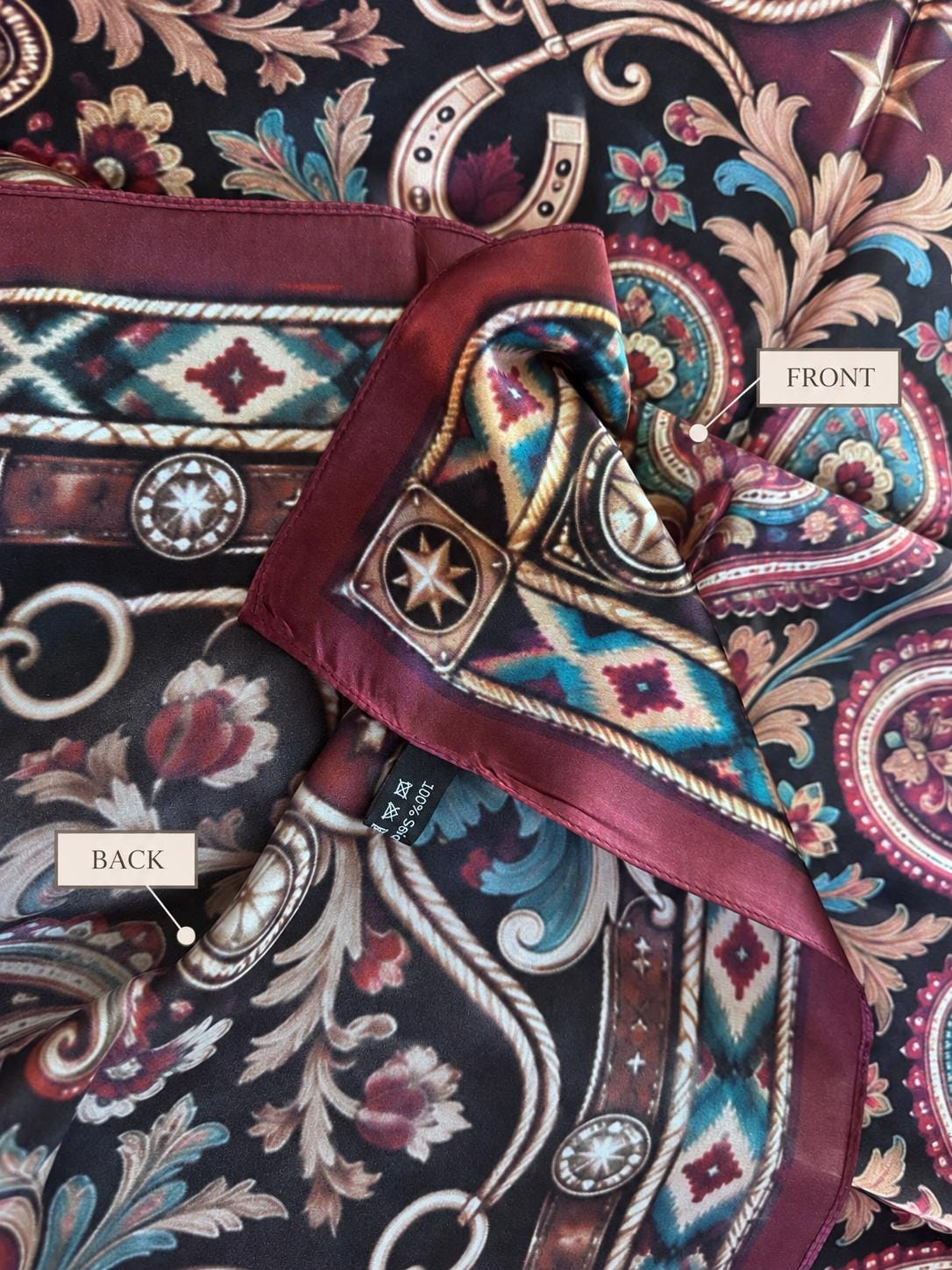 Ranch House Reserve a Double B Luxury 100% Silk Wild Rag Scarf