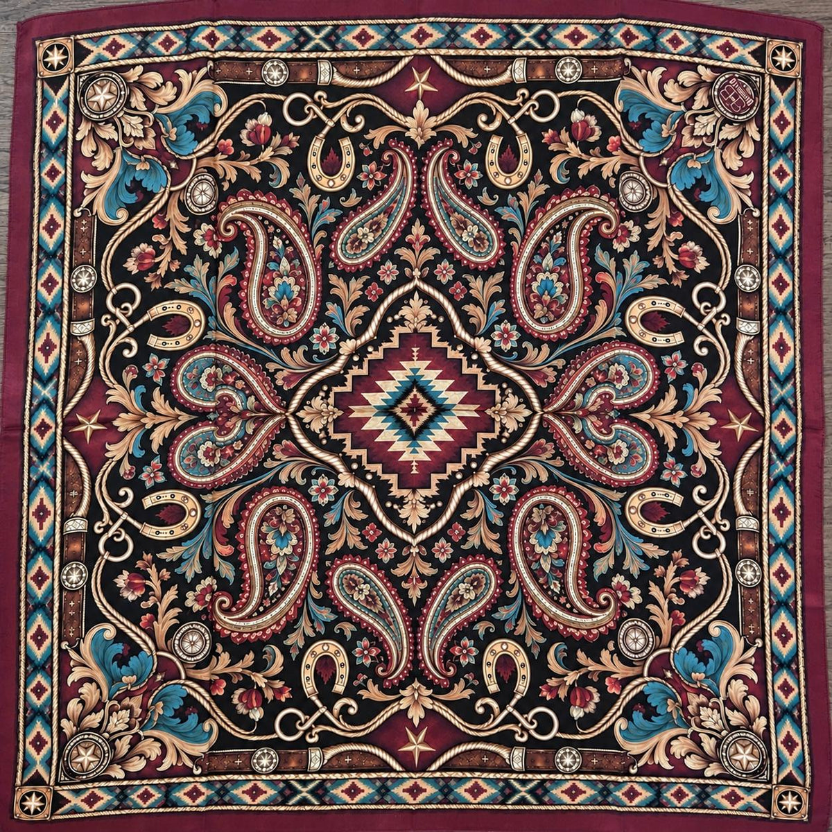 Ranch House Reserve a Double B Luxury 100% Silk Wild Rag Scarf
