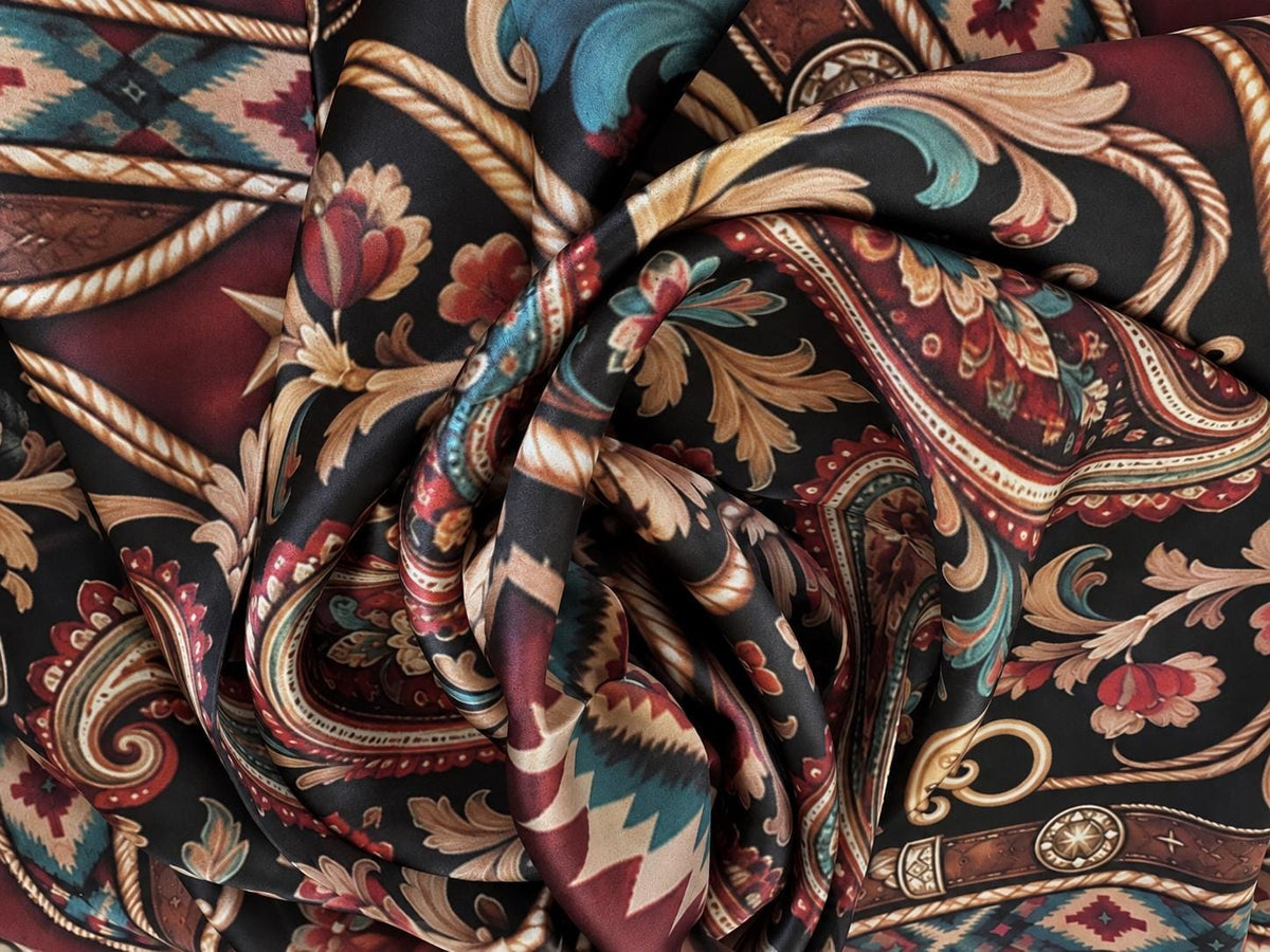 Ranch House Reserve a Double B Luxury 100% Silk Wild Rag Scarf