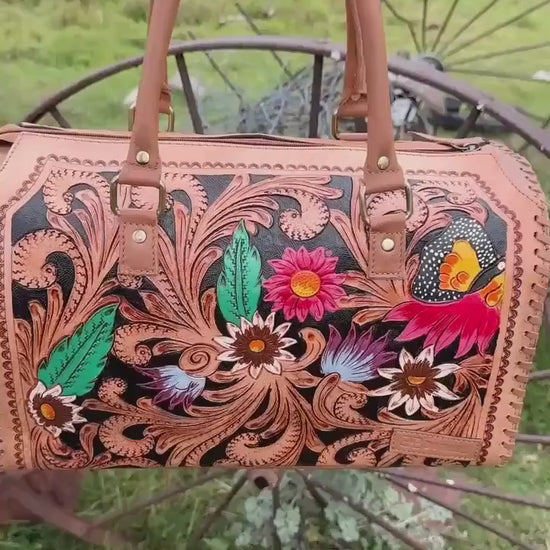 Wildflower Revival Western Speedy Leather Purse with optional wallet