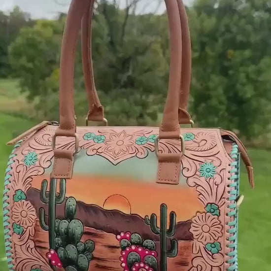Catus Blossom Western Speedy Leather Purse by Double B