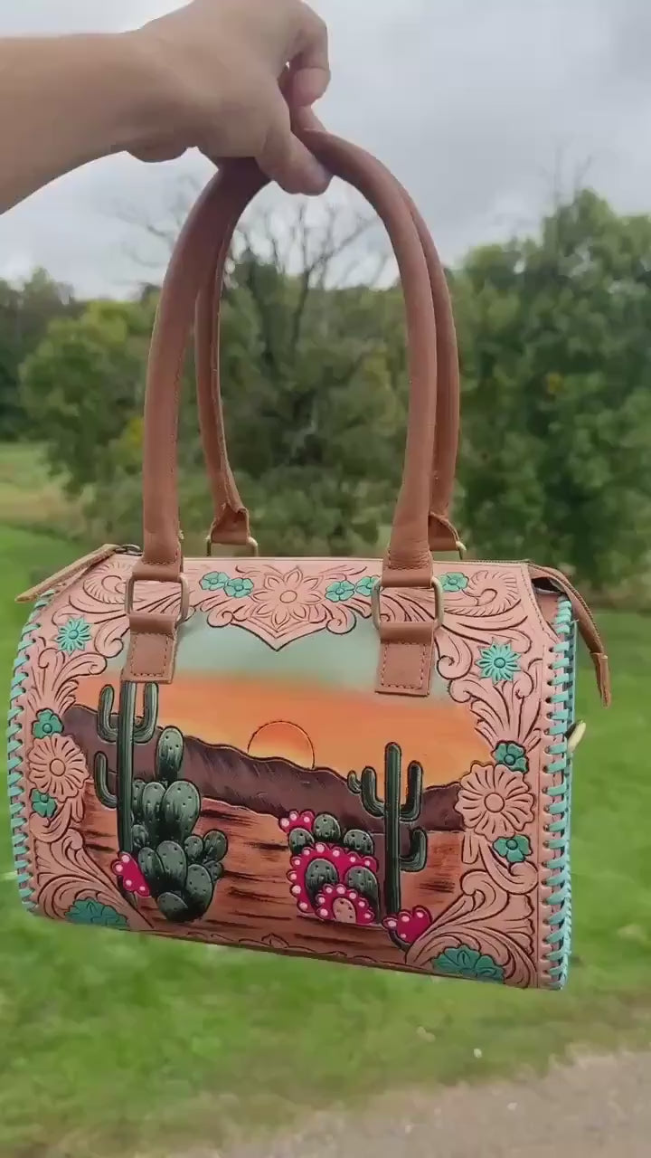 Catus Blossom Western Speedy Leather Purse by Double B