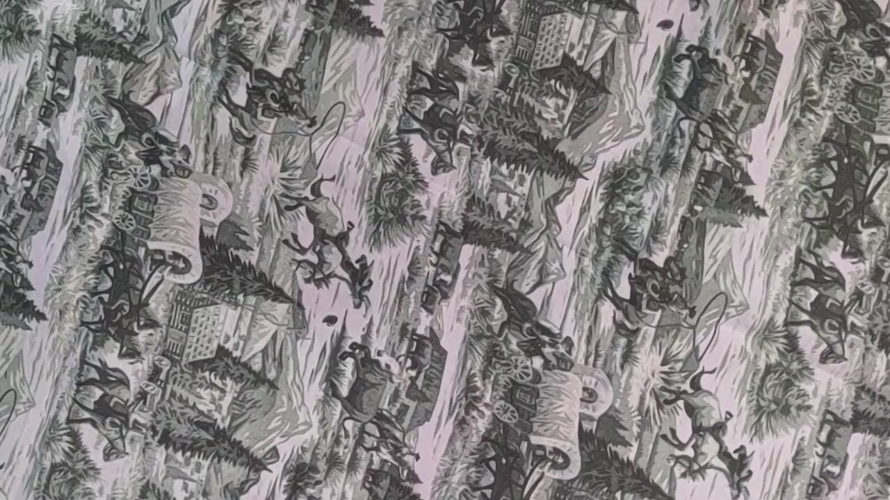 Wild Rag MISC 441 Western Green Toile Cowboy Western Neck Scarf Bandanna by Double B Wild Rags